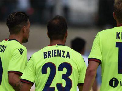 Verdi, Brienza e Krejci dopo il gol del vantaggio sull'Al-Ain (foto: bolognafc.it)