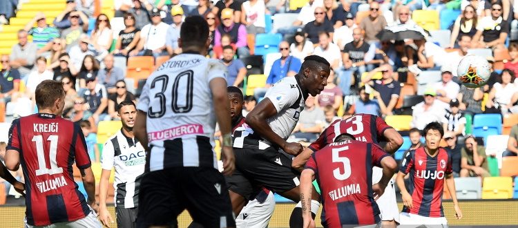 Un brutto Bologna perde una bruttissima partita, Okaka fa felice l'Udinese: 1-0