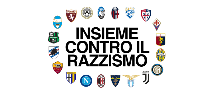 Lettera dei venti club di Serie A contro il razzismo: "Motivo di vergogna e frustrazione per tutti noi, non possiamo più restare passivi e aspettare che tutto questo svanisca"