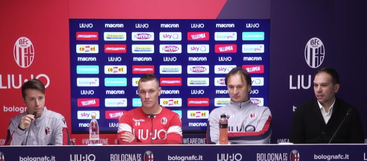 De Leo e Tanjga: "Dimentichiamo Udine, col nostro gioco possiamo battere il Milan". Skorupski: "Ibra, vieni a provare quanto si sta bene a Bologna"