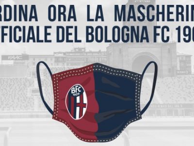 Disponibile in pre-order la mascherina ufficiale del Bologna, per ogni acquisto 2 € in beneficenza