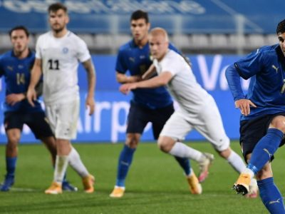 Orsolini in gol nel 4-0 dell'Italia all'Estonia: 