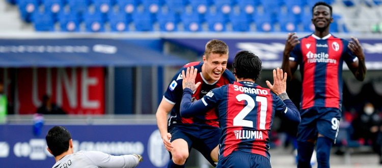 Il Bologna soffre ma la spunta con qualità: Barrow, Svanberg e Soriano mandano al tappeto la Sampdoria, 3-1 al Dall'Ara