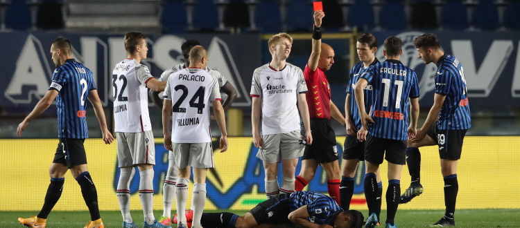 A Bergamo il Bologna dura 20 minuti, poi un severissimo Fabbri e una super Atalanta lo asfaltano: 5-0