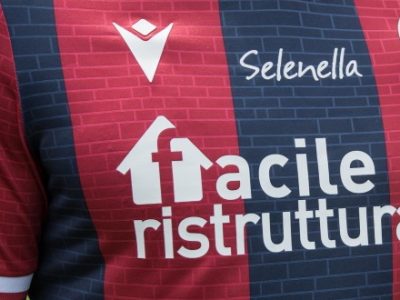Maglia 2021/22: oltre allo sponsor tecnico Macron, prosegue la partnership del BFC con Facile Ristrutturare, Selenella, Illumia e Scala
