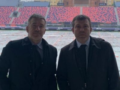 Lorenzo Casini, presidente della Lega Serie A, fa visita al Bologna
