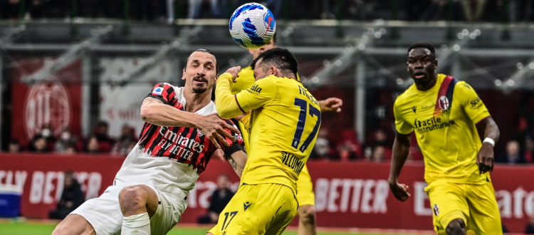 Bologna accolto a casa Milan da un simbolico "grazie per lo scudetto", i rossoblù ripartono dallo 0-0 dello scorso 4 aprile