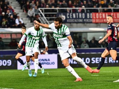 Primo gol in Serie A e in maglia rossoblù per Aebischer, 491° marcatore nella storia del Bologna