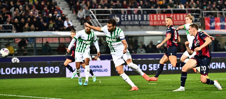 Primo gol in Serie A e in maglia rossoblù per Aebischer, 491° marcatore nella storia del Bologna