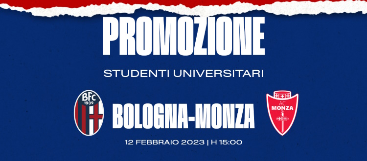 Promozione speciale per Bologna-Monza: studenti universitari dell'Alma Mater nei Distinti a 10 €