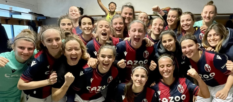 Il Bologna Femminile vince anche a Vicenza con Antolini e doppietta di Gelmetti: sono 16 successi di fila per le rossoblù