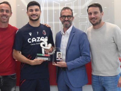 Ripresa della attività verso Bologna-Roma, ancora a parte Sansone e Soriano. Orsolini premiato dall'AIC come MVP di aprile