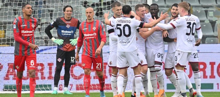 A Cremona è un Bologna extralusso: grande calcio dei rossoblù, 5-1 firmato Arnautovic, Ferguson, Posch, Orsolini e Sansone
