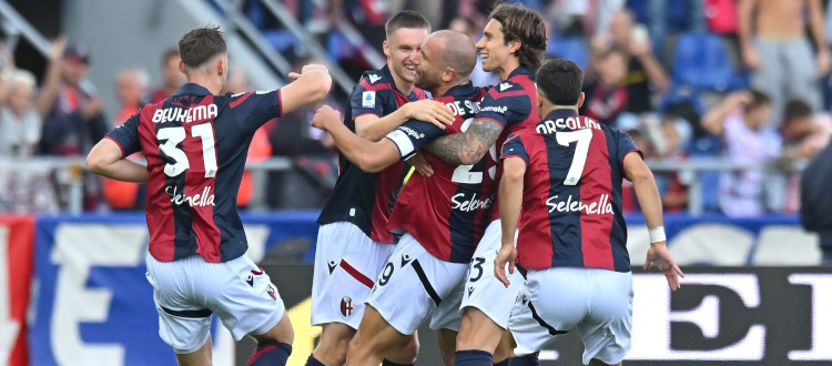 Il Bologna diverte, poi soffre e alla fine vince con merito: Frosinone piegato 2-1 con Ferguson e De Silvestri, ottavo risultato utile di fila