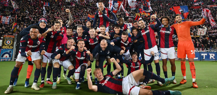 Bologna, lezione di calcio alla Roma e zona Champions: 2-0 con Moro e autogol di Kristensen, rossoblù da soli al quarto posto