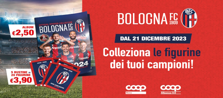 Coop Reno e Coop Alleanza 3.0 presentano il nuovo album di figurine del Bologna. Mascherini: 