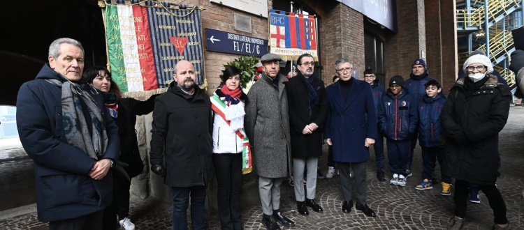 Stamattina al Dall'Ara l'annuale commemorazione di Arpad Weisz, per il Bologna presenti Fenucci e una delegazione del settore giovanile