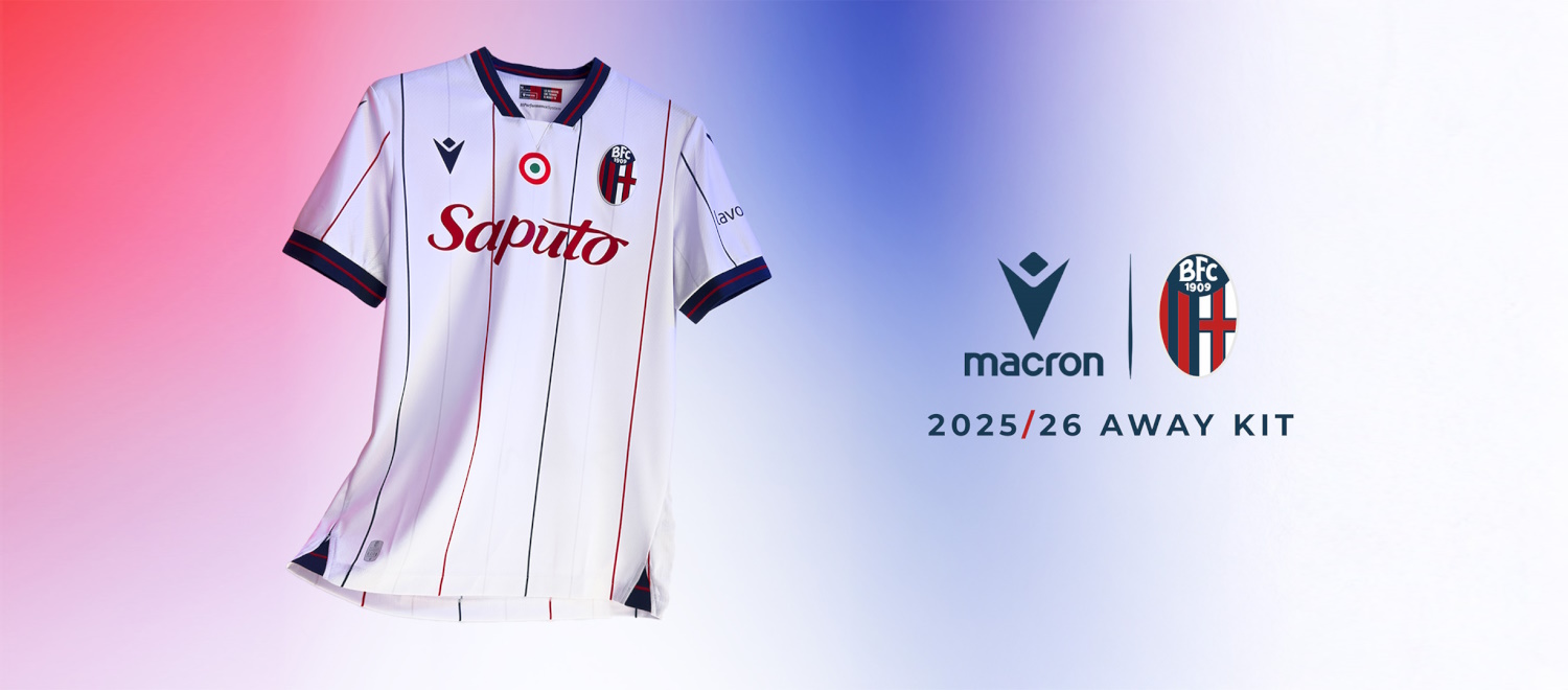 Bologna e Macron lanciano il nuovo kit Away per la stagione 2025/26: eleganza in stile baseball e Odgaard testimonial